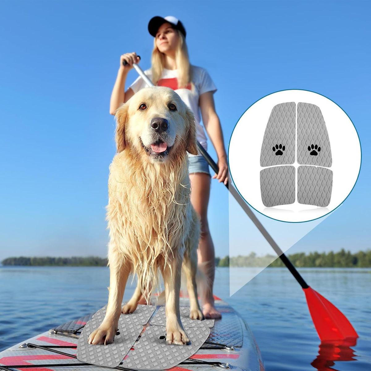 Drydiet Dog Traction Pad Dog Paddle Board Kayak Accessories
