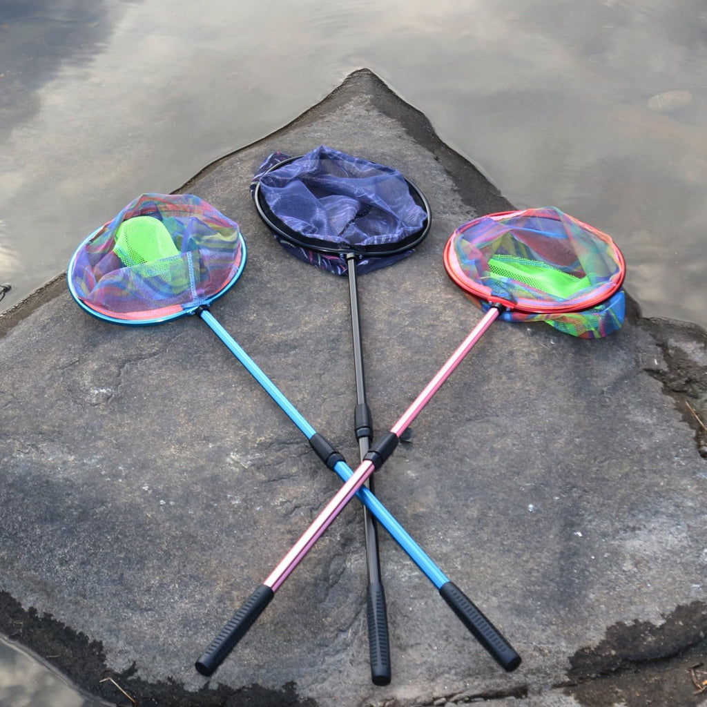 Fishing Net 2 Pack Retractable Lightweight Landing Net with Aluminum Rod Handle Fishing Nets for Youth Catch and Release Butterfly Nets