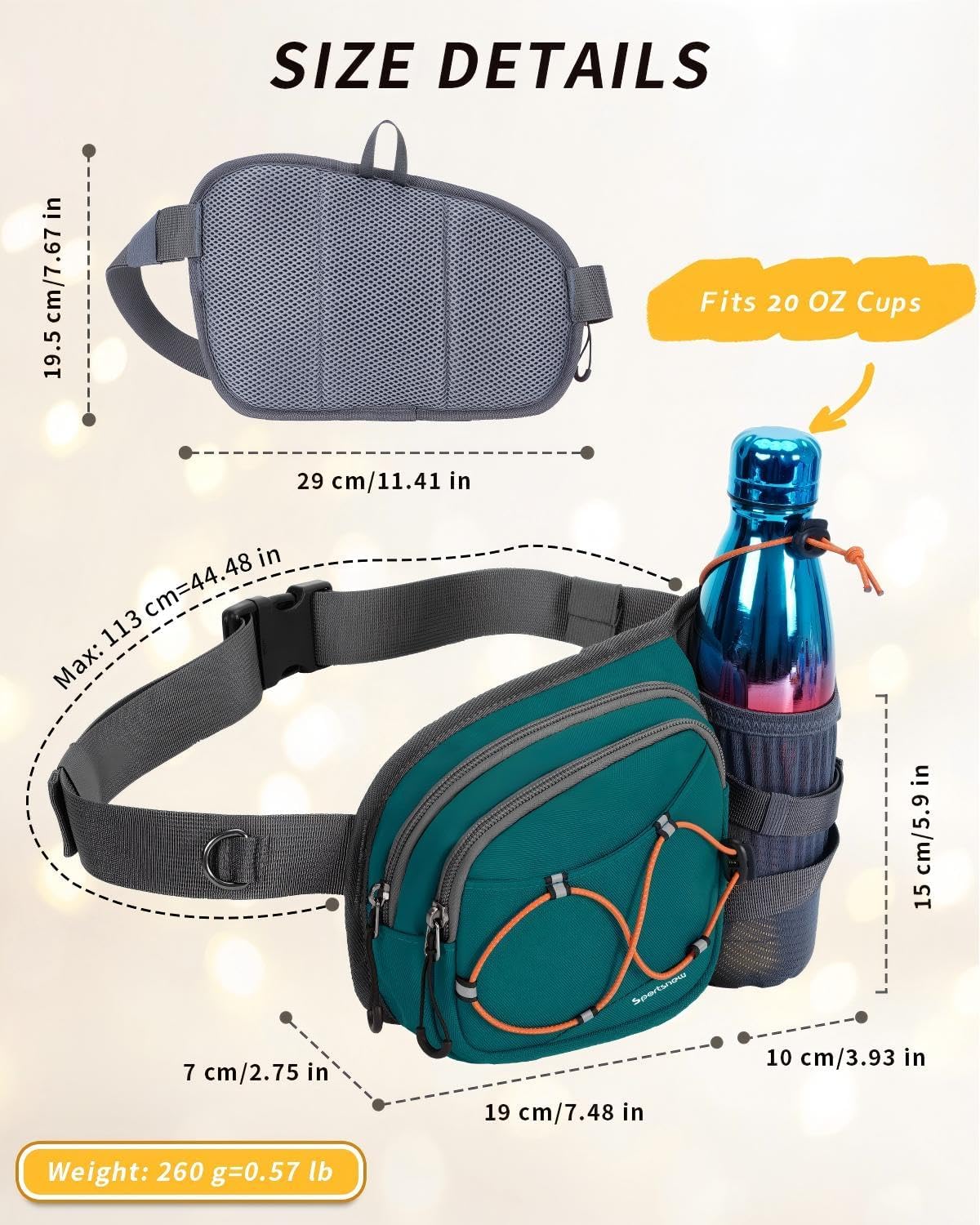 sportsnew Waist Pack with Water Bottle Holder, Fanny Pack for Men Women