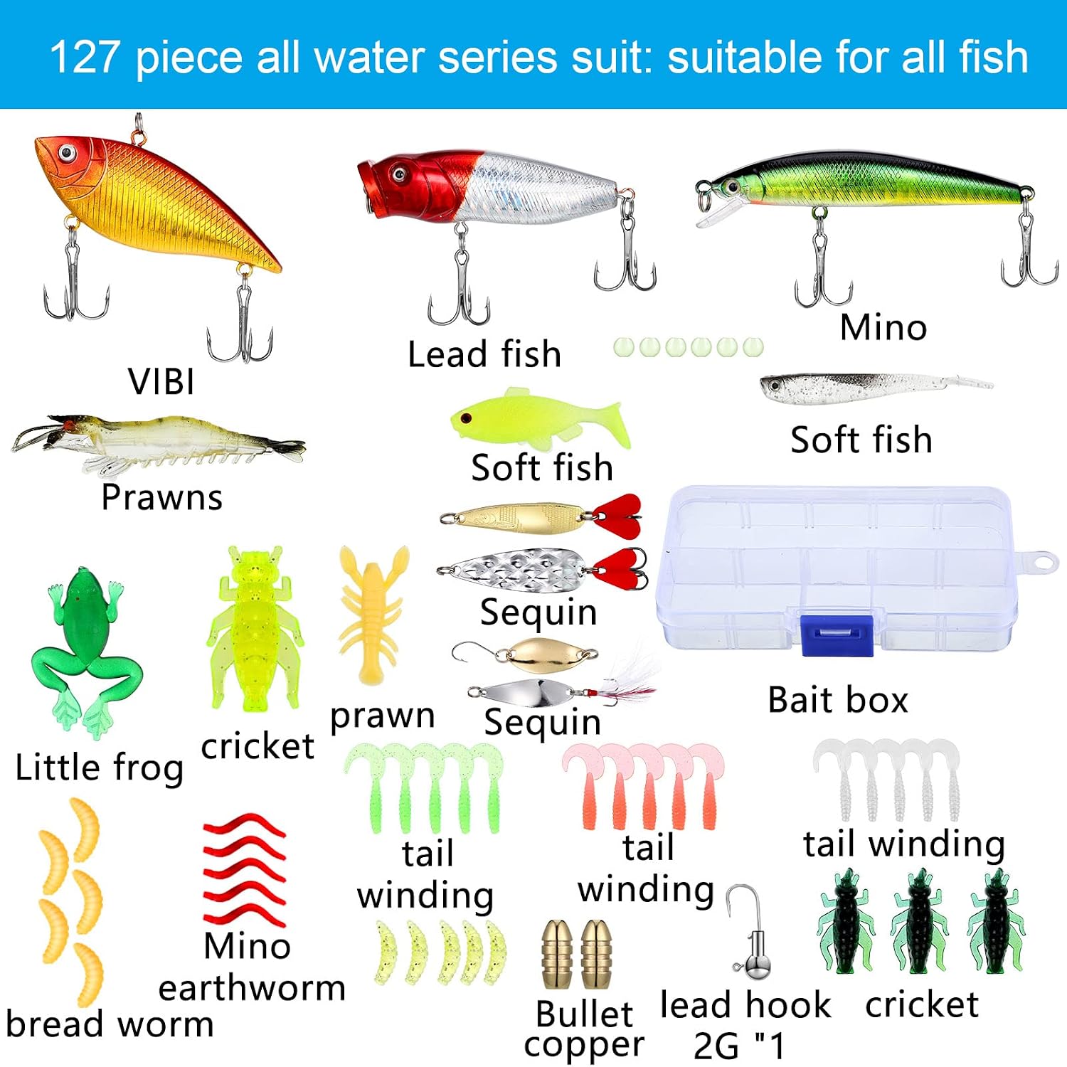 Sosation 134 Pcs Fishing Tool Beginner Starter Kit