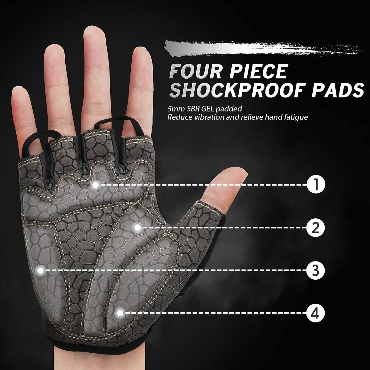 Bike Gloves Cycling Gloves Biking Gloves Bicycle Gloves for Men Women with Anti-Slip Shock-Absorbing Pad,Light Weight Half Finger Gloves for Cycling Workout Training Outdoor