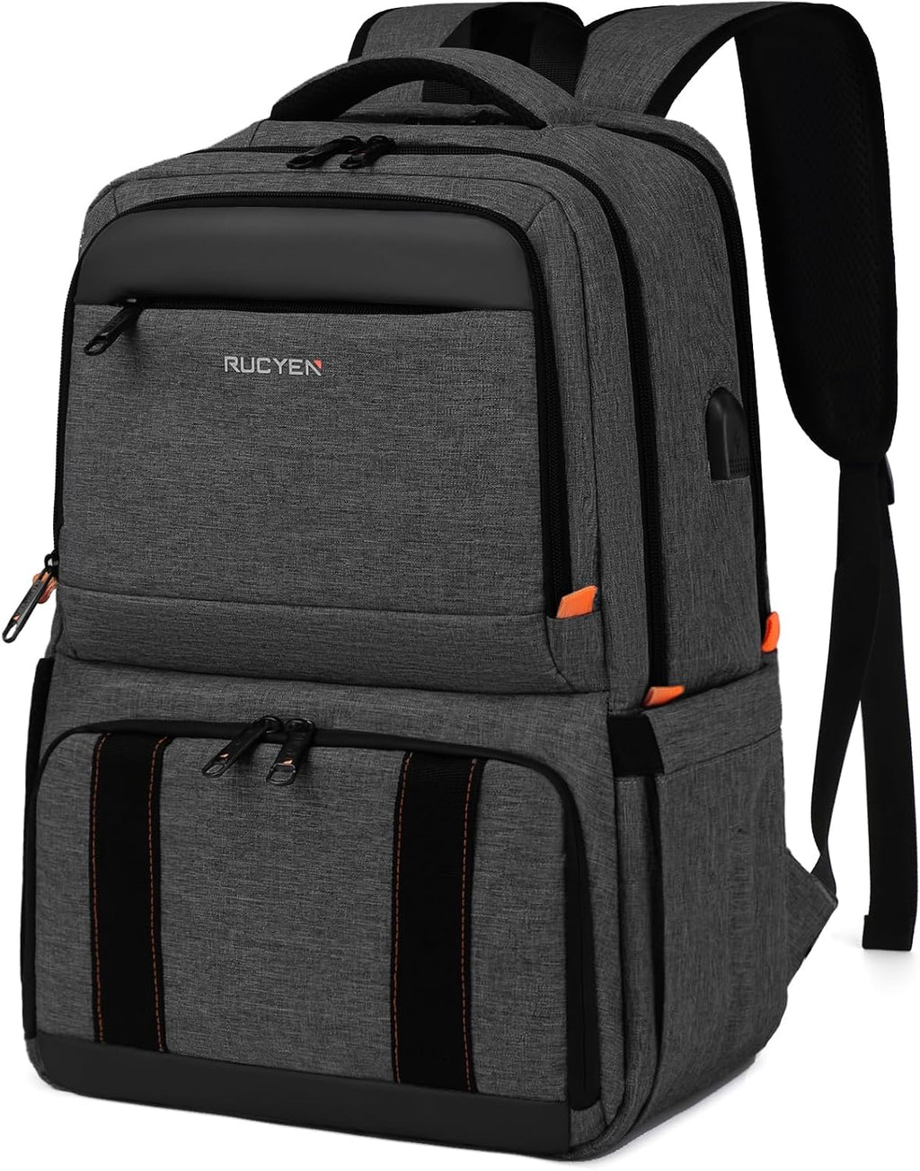 RUCYEN Lunch Backpack, Insulated Cooler Backpack Removable Lunch Box for Men Women, 15.6 Inches RFID Blocking Laptop Backpack Lunch Bag for Work Travel Black