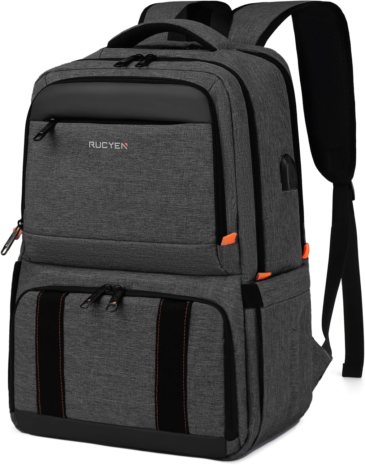 RUCYEN Lunch Backpack, Insulated Cooler Backpack Removable Lunch Box for Men Women, 15.6 Inches RFID Blocking Laptop Backpack Lunch Bag for Work Travel Black