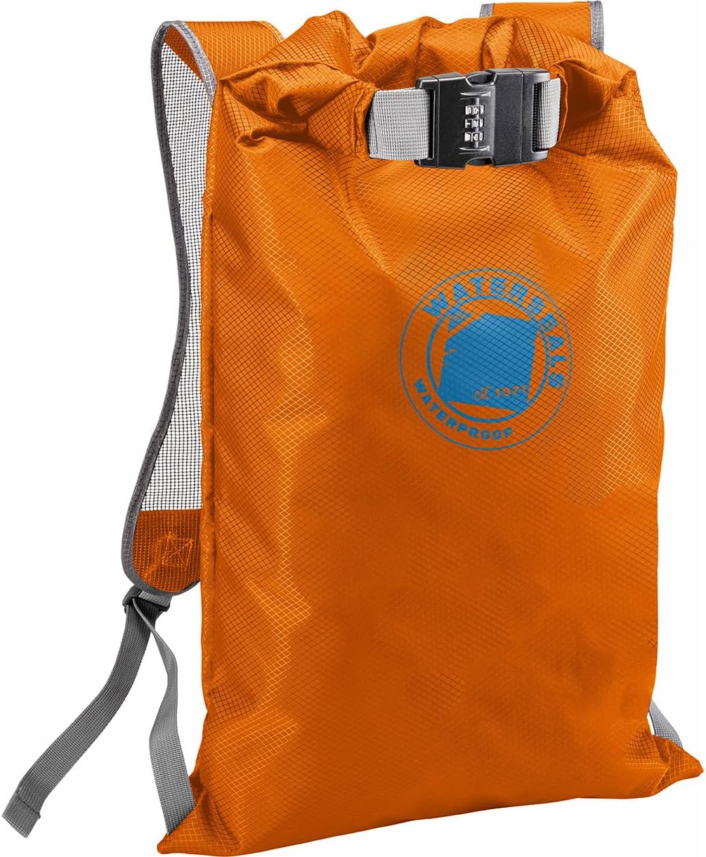 Lewis N. Clark WaterSeals Locking Backpack | Waterproof Bag | Anti-Theft Combination Lock | For Men & Women | Orange