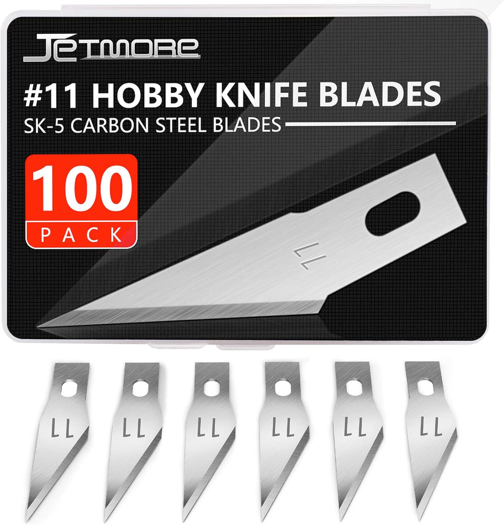 JETMORE 100 Pack Exacto Blades Refills #17 Craft Hobby Knife Blades for Art