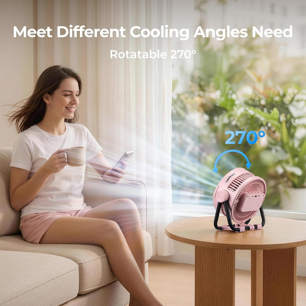 BougeRV Portable Fan Rechargeable, 20000mAh Battery Powered Fans, Pink