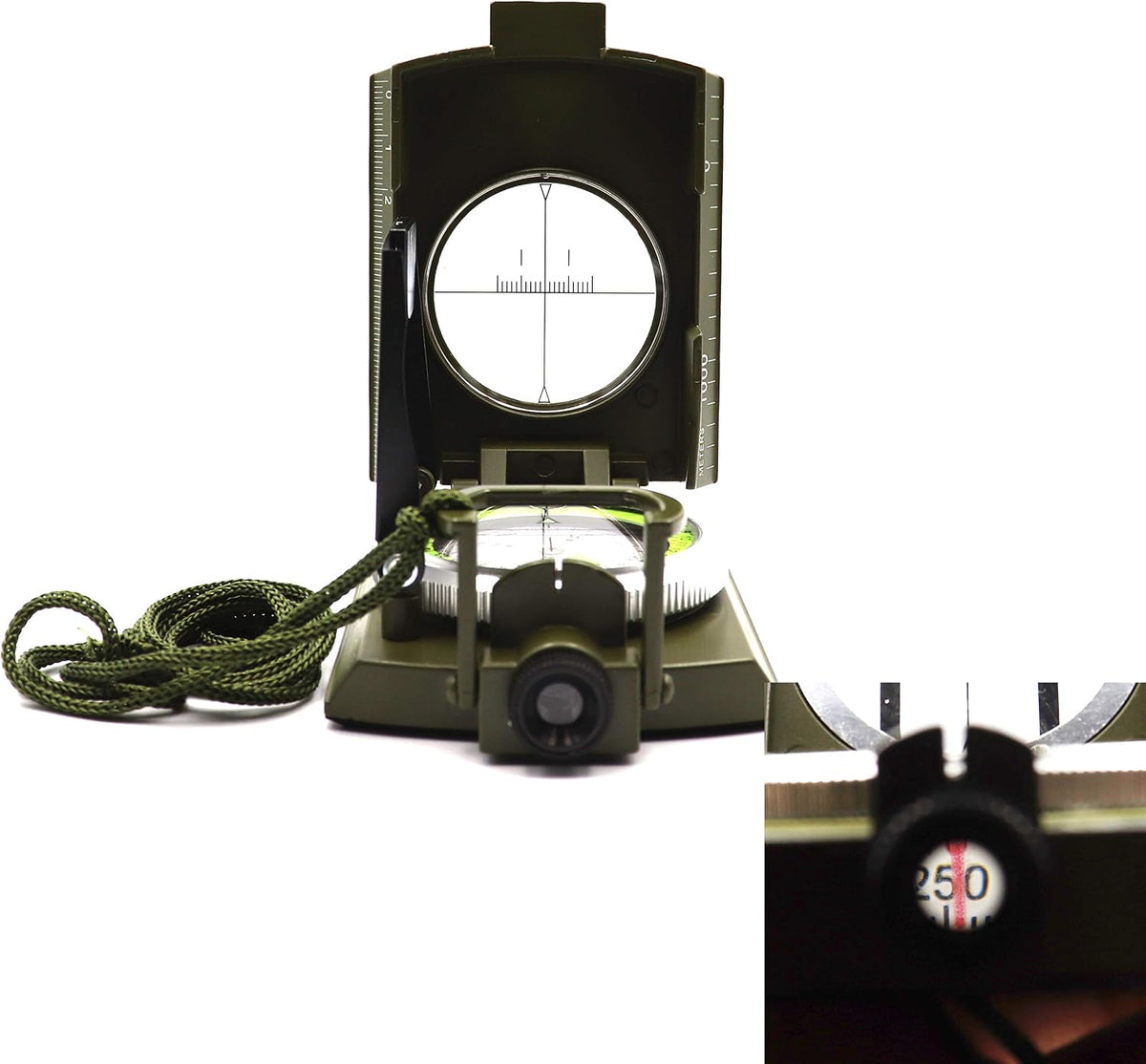 Military Compass Metal Lensatic Compass with Inclinometer