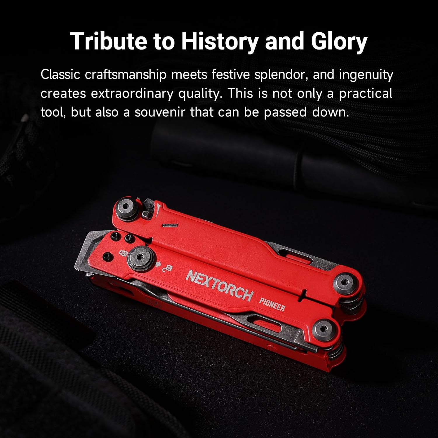 NEXTORCH PIONEER MT20 14-IN-1 Multi-tools Full-Size,Versatile Multi-tool Set with Scissors Needle Nose Pliers Pocket Clip Multi-tool (RED with Glass Breaker)