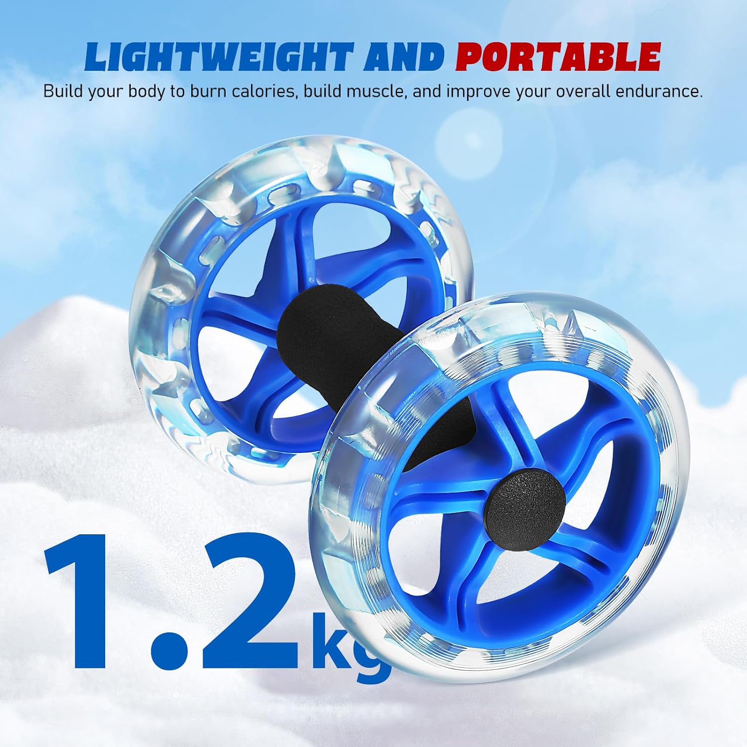 SEWACC Dual Wheel Ab Roller, Core Trainer with Non-Slip Handles