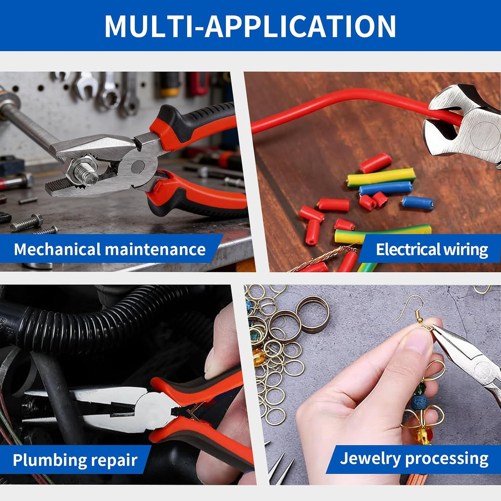 5 pcs mini pliers set, small pliers set includes pointed nose, long nose, oblique nose, flat nose and wire cutters with storage bag, suitable for electronic repair and jewelry, DIY tools