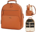 Small Camera Backpack, Classic PU Leather for DSLR, Professional Camera Bag for Photographers with 11 Inch Pad/Tablet Compartment, 10L Brown