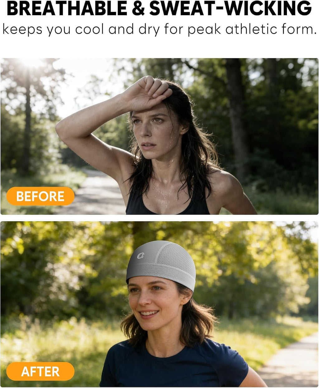 3-Pack Cooling Skull Cap Breathable Sweat-Wicking Helmet Liner for Men