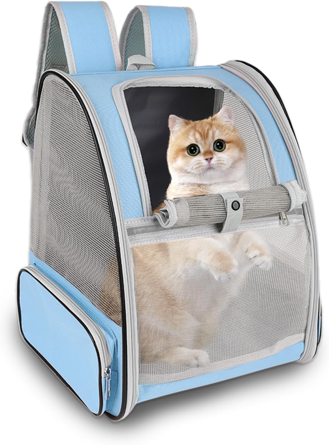 Cat Backpack Carrier,Pet Carrier Airline Approved for Small Dog Cat Puppy Kitten Bunny,Ventilated Mesh Design Animal Backpack for Hiking Camping Travel Bag (Pink)