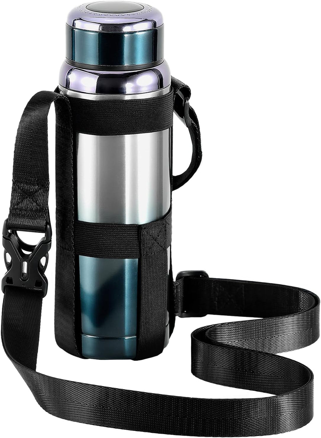 Nuovoware Water Bottle Holder With Strap, 20-40 oz, Charcoal black