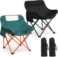 2 Pack Folding Camping Chairs Portable, Black, Green, Solid Color