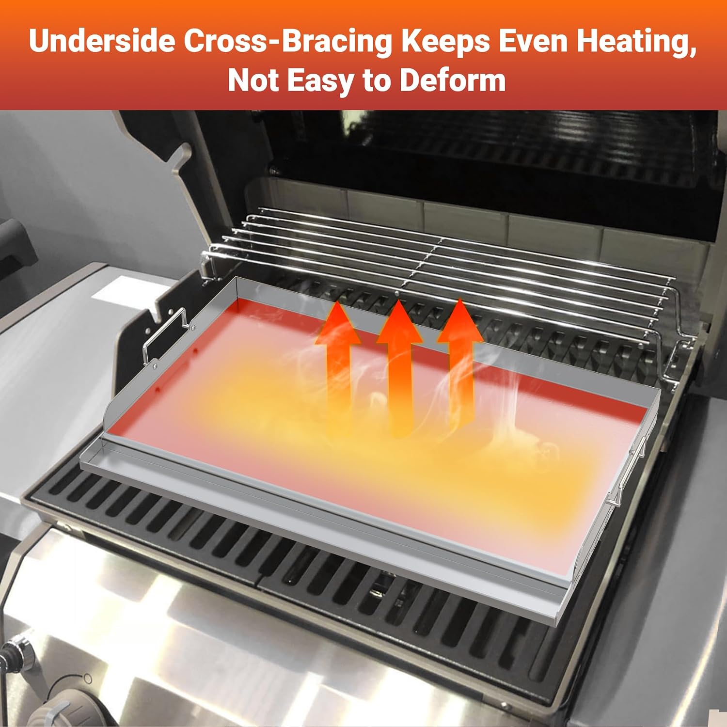 Skyflame 25x16 Inch Stainless Steel Griddle for BBQ and Flat Top Grill