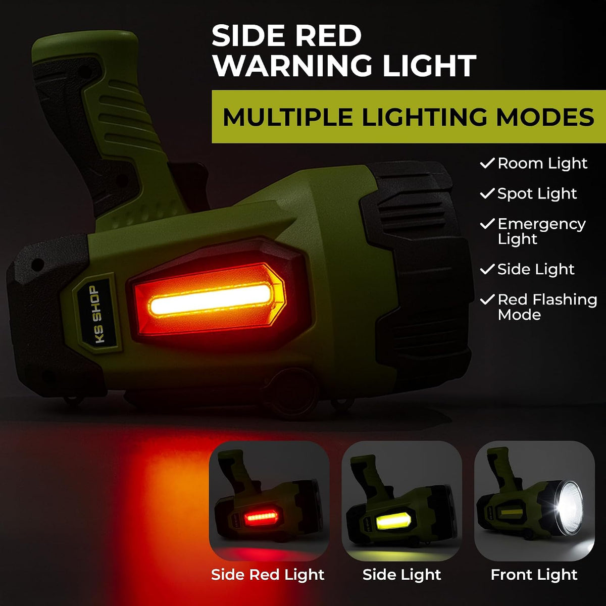 Camping Lantern Rechargeable - Led Spotlight Flashlight 200,000LM With 10,000mAh (6 To 12 Hours Of Runtime) - Usb-c Fast Charging- Outdoor Handheld Spotlight For Camping, Flash Lights For Emergency