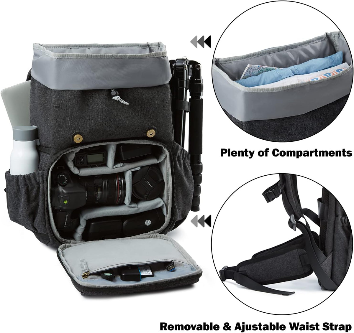 BAGSMART Camera Backpack DSLR Camera Bag Backpacks for Photographers