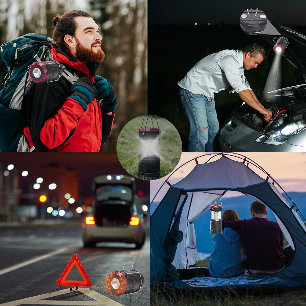 Lichamp 4 Pack Lantern Camping Essentials Lights, Collapsible Lanterns