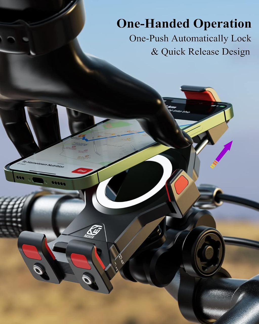BRCOVAN Anti-Theft Aluminum Alloy Motorcycle Phone Mount Holder