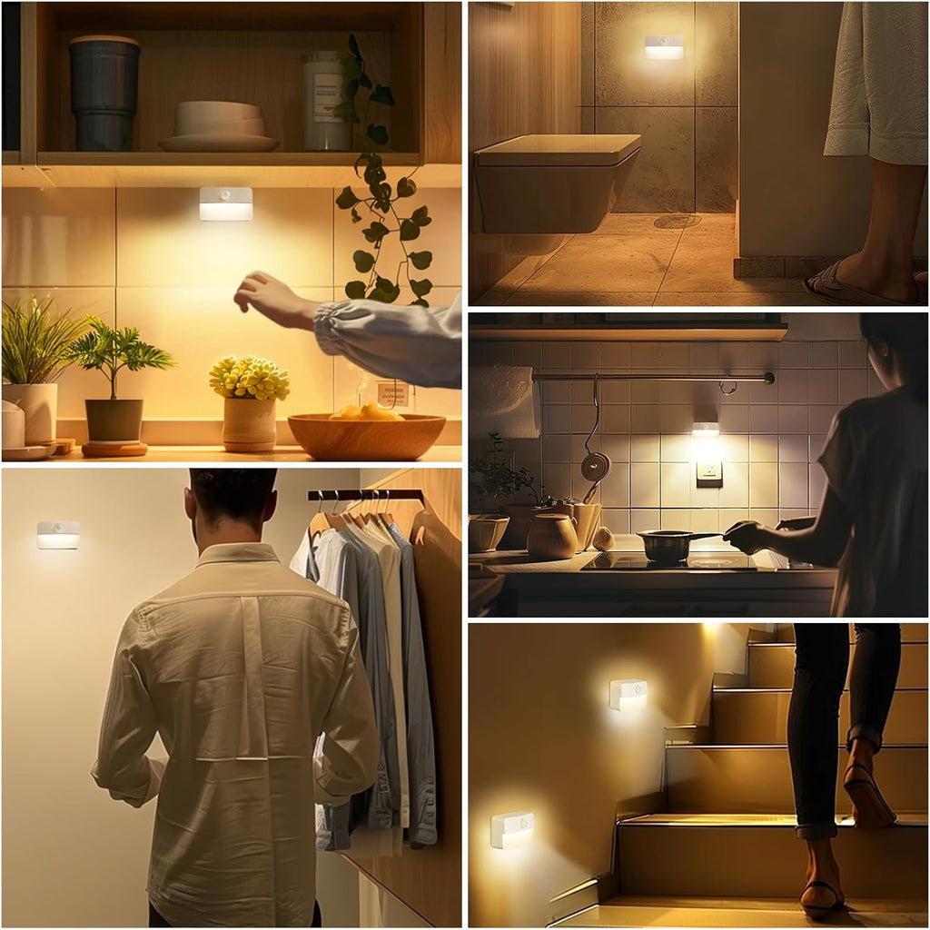 8 Pack Motion Sensor Stair Light Indoor, Battery Operated Night Lights