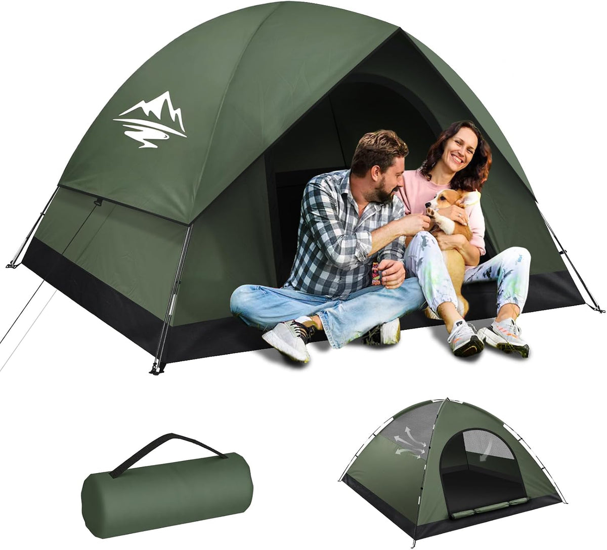 Tents for Camping 2/3 Person, Waterproof Camping Tent with Rainfly