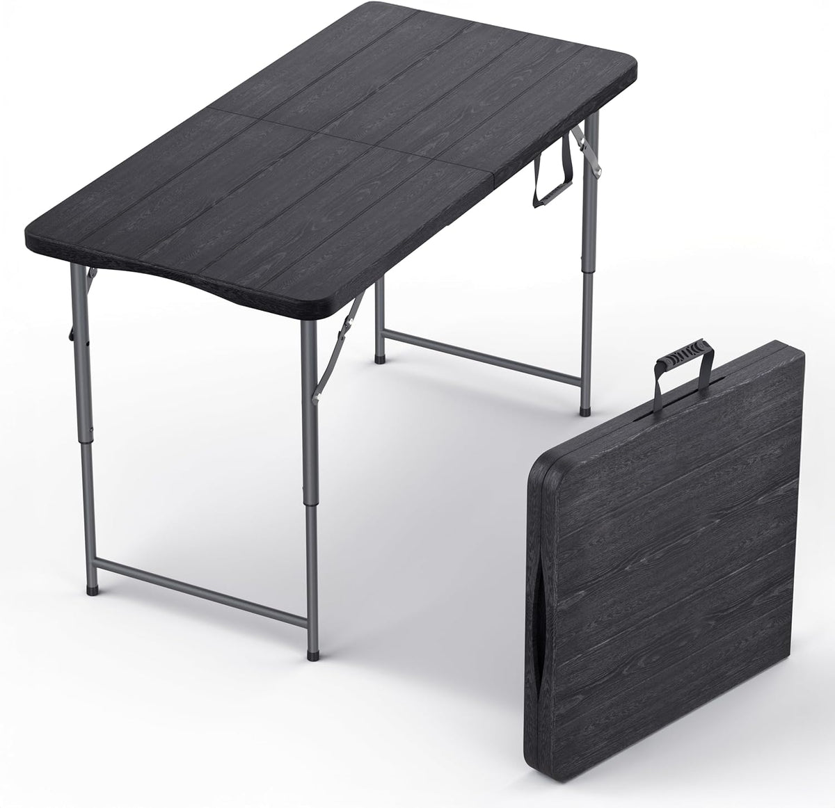 6 Feet Foldable Table with Built in Handle & Steel Legs | 6FT Heavy Duty Folding Portable | Perfect for Party, Dining, Wedding, Events, Picnic Indoor, Outdoor, Camping, Utility, Folding - 6 Foot