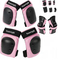 Knee and Elbow Pads Set for Women&Teens, Pink Skateboarding Protective Gear