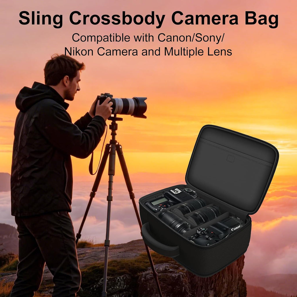 Camera Bag for Canon/Sony/Nikon DSLR SLR Camera and Multiple Lens Beige