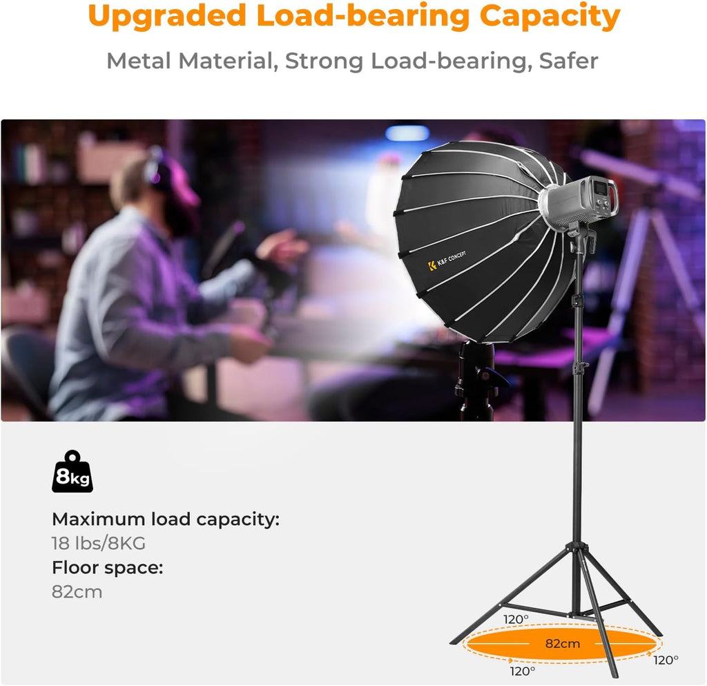 K&F CONCEPT Light Stand for Photography, 9.1ft/2.8M Extendable Tripod
