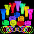 JOYIN 800 Pcs 8" Glow sticks Bulk Party Favors Pack, Neon Glow in the Dark Party Supplies, Light Up Necklaces and Bracelets with Connectors, Easter, Football, Birthday Decorations
