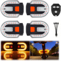 Bike Tail Lights with Turn Signals, Wireless Remote Control USB Charging Bike Rear Light, Waterproof Split/Integrated Bicycle Lights, 5 Modes Safety Warning Turn Signals Light for Night Riding