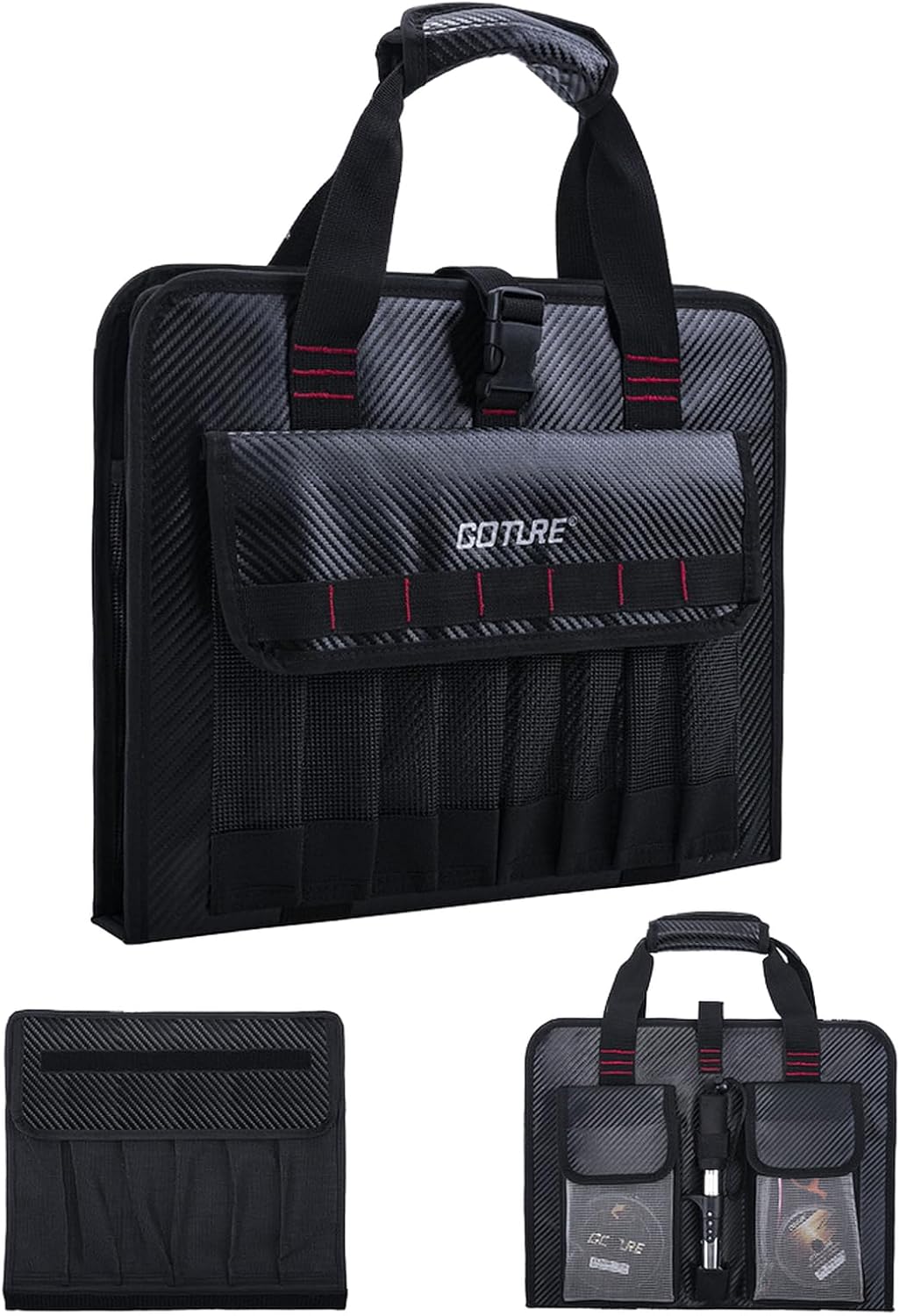 Goture Fishing Jig Bag, 34 Mesh Pocket Detachable Lure Storage Bag