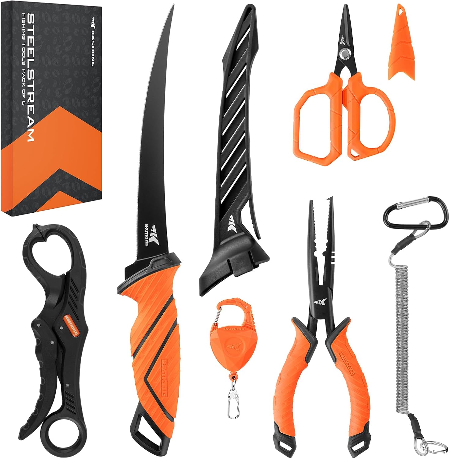 KastKing SteelStream 6pc Fishing Tool Kit, Fishing Gear