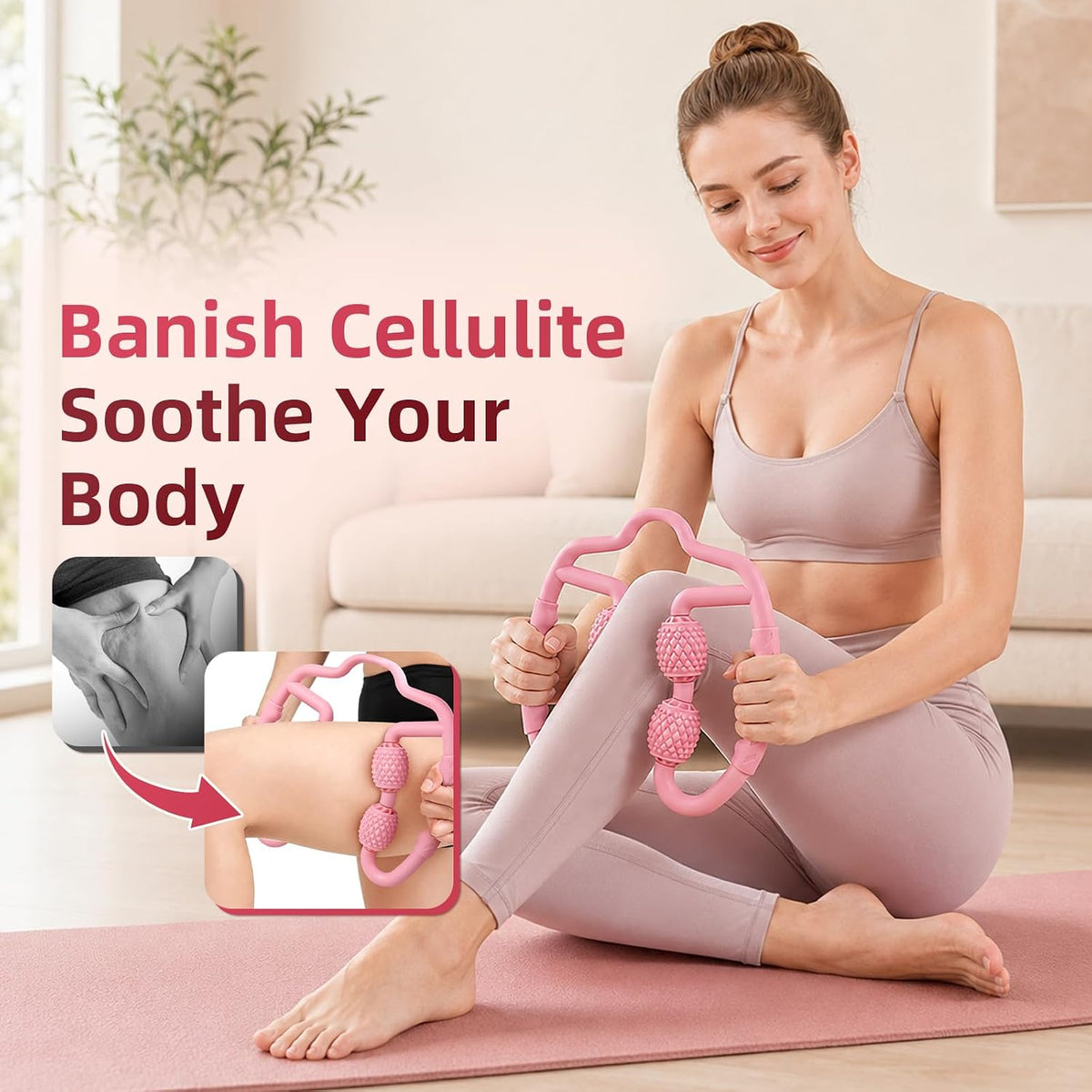 12 PCS Pilates Kit for Home Workouts,Pink Pilates Set with Yoga Block