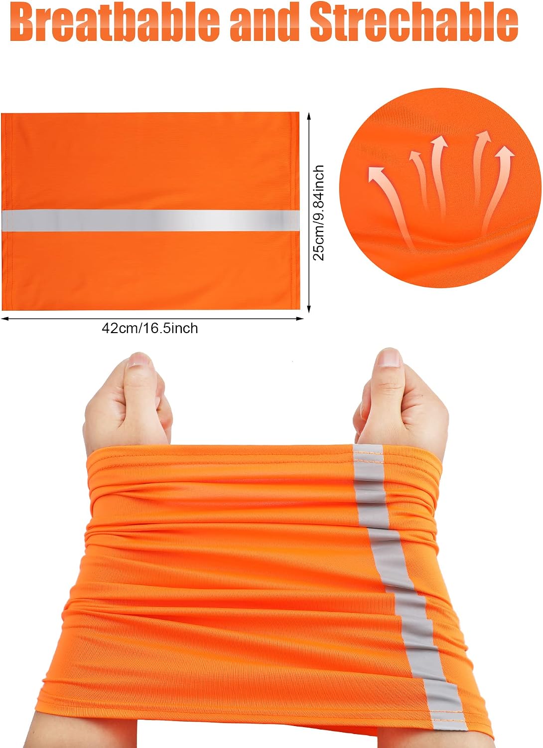 SATINIOR 8 Pack Reflective Neck Gaiters UV Protection Cooling Face Masks