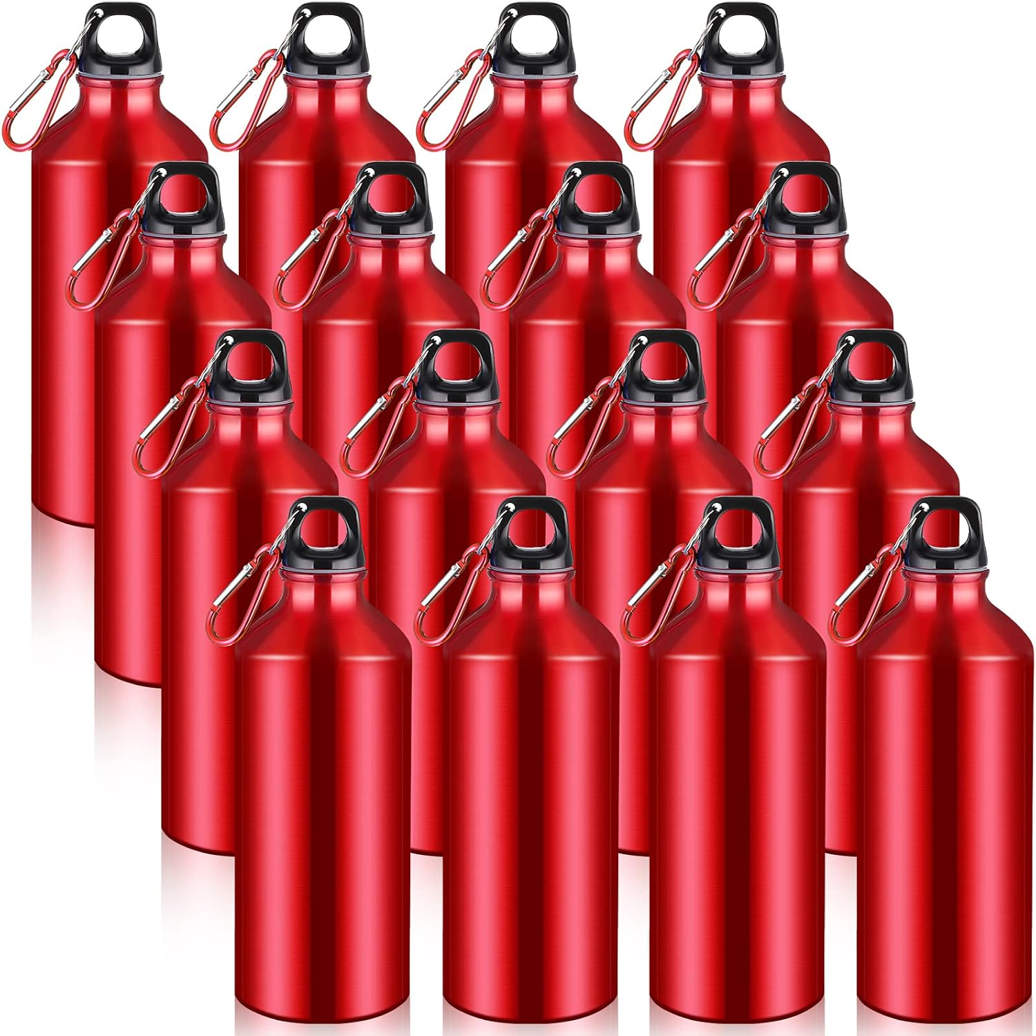 CHENGU 16 Pack Aluminum Water Bottles, 20 oz, Sports Water Bottles, White