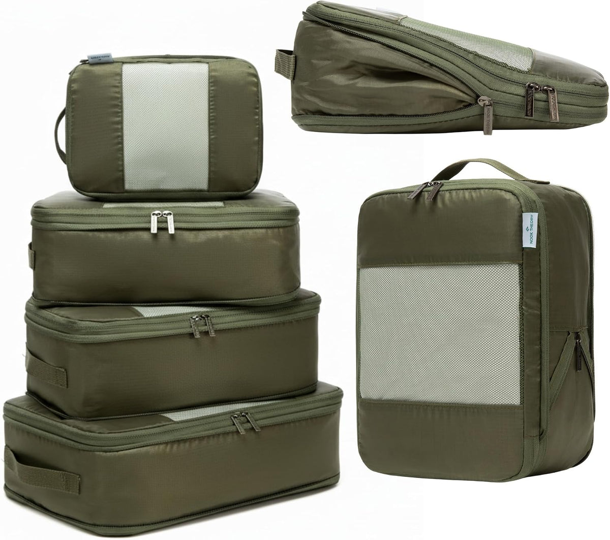 6-Pack Large Compression Packing Cubes for Travel - Lightweight Compression Packing Cube Set, Water-Resistant Luggage Organizer Bags & Suitcase Organizers, Travel Cubes for Carry-On, Checked Luggage