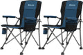 XGEAR 330LB Heavy Duty High Back Hard Arm Camping Chair with Cup Holder