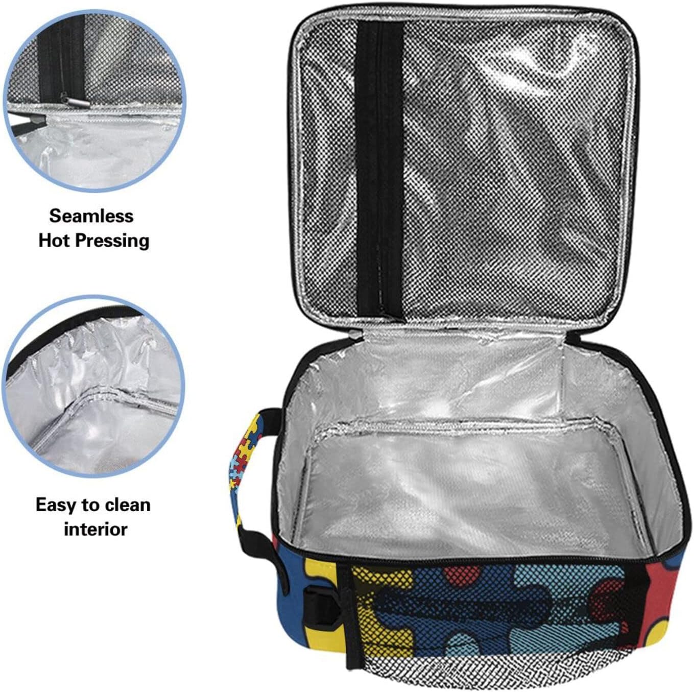 Autism Awareness Lunch Box Insulated Lunch Bag Cooler Tote Bag