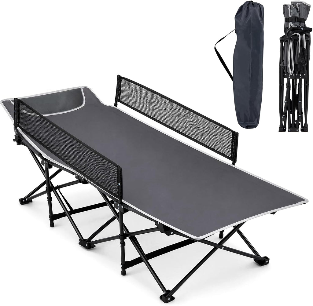 Goplus Foldable Kids Cot, Portable Sleeping Cot(Gray)