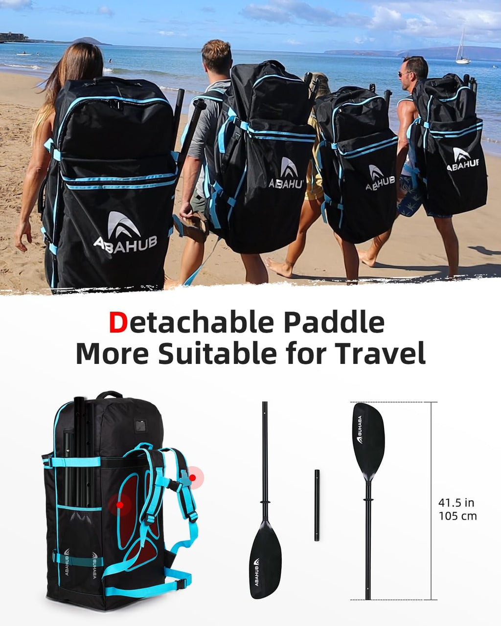 Abahub 210-230cm/230-250cm Adjustable Kayak Paddle for Kayak,Boating