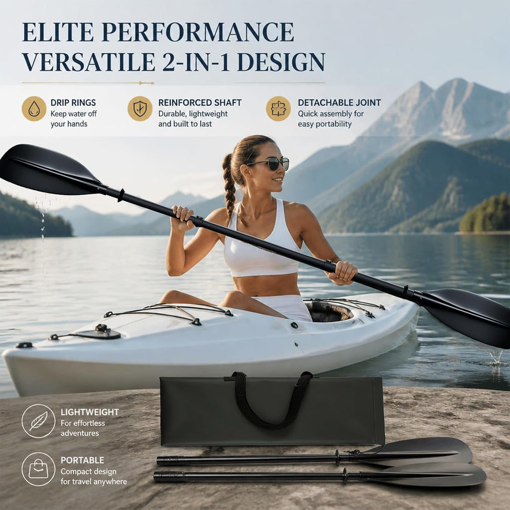 Kayak Paddle Heavy Duty,Portable Boat Oar with Thickened Reinforced Shaft Non-Slip Frosted Grip Telescopic Paddle for Ice Breaking Multi-Scenario Water Use.