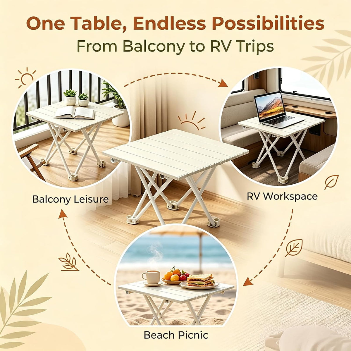 Folding Camping Table, Small Camping Table, Portable Aluminum Camp Table