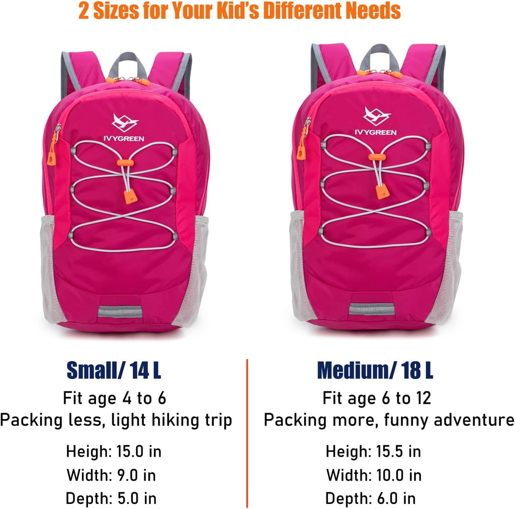 IVYGREEN Small Kids Hiking Backpack for Camping or Short Trip, Rose, S