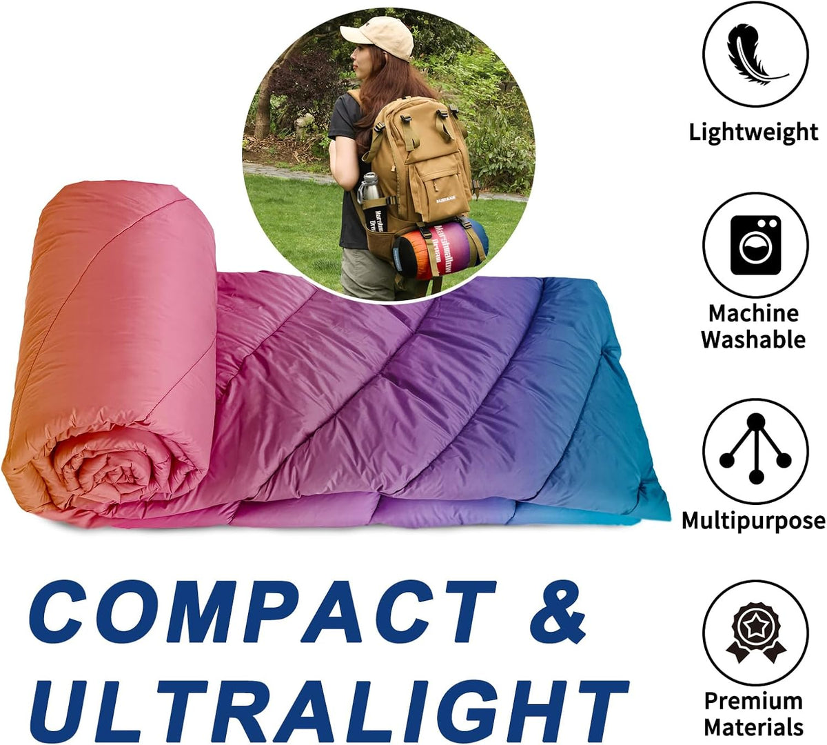 Camping Blanket Puffy Camp Blanket Large Outdoor Blanket