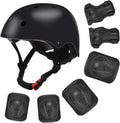 Color Gradient Adjustable Kids Bike Helmet with Knee & Elbow Pads Set | Multi-Sport Safety Gear for Boys & Girls Ages 5-14 | Skateboarding, Scooters, Roller & Inline Skating, Longboarding
