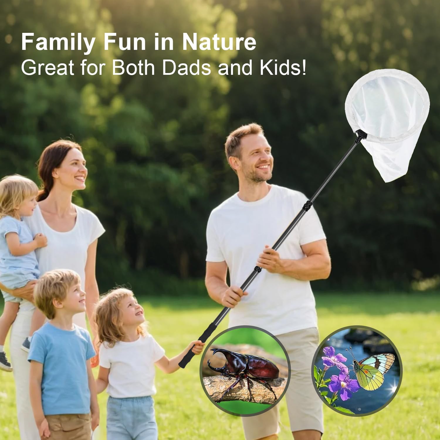 DOBEN Butterfly Net with Carbon Fiber Telescopic Pole, 28"~71" Adjustable