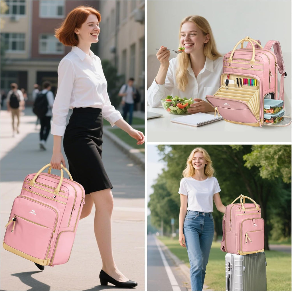 MATEIN Lunch Backpack for Women, Teacher Backpack with Lunch Compartment