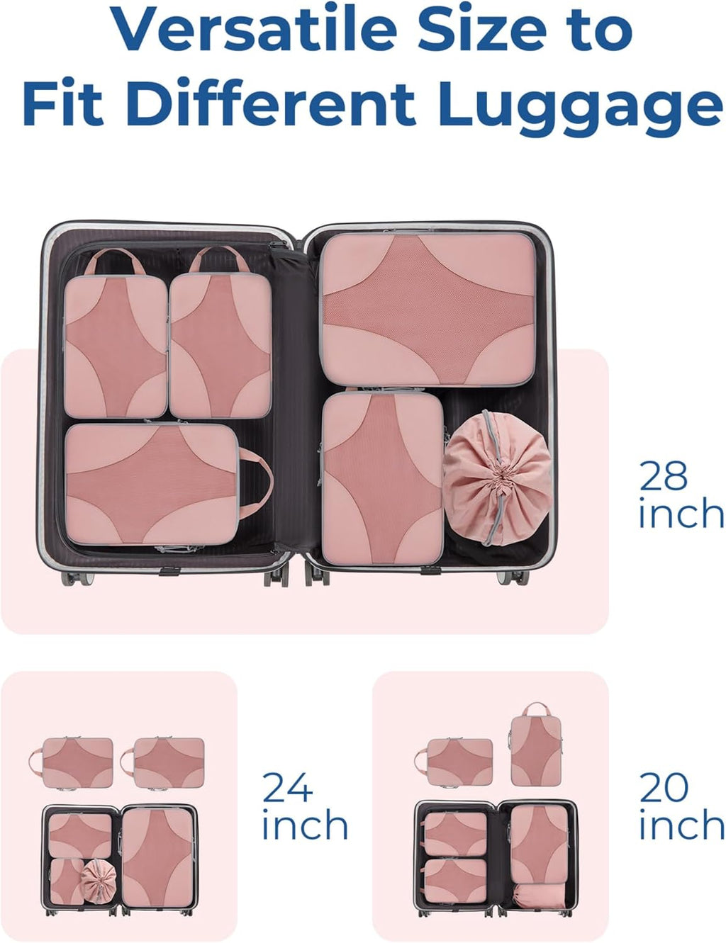 Bagsmart Compression Packing Cubes, Travel Bag Cruise Ship Essentials